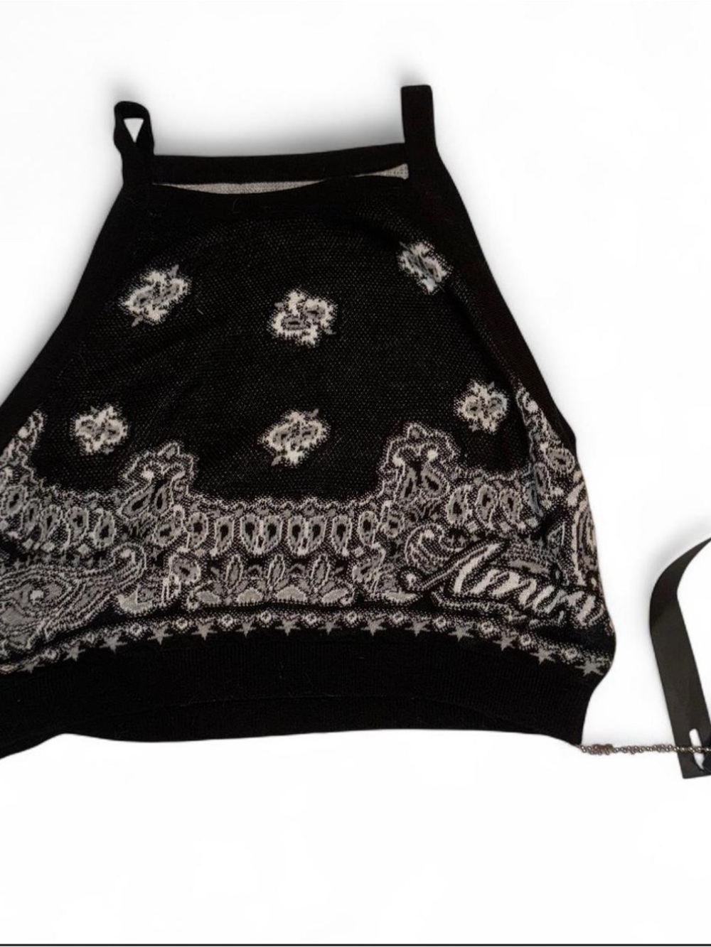 AMIRI Black Paisley Knit Halter Tank